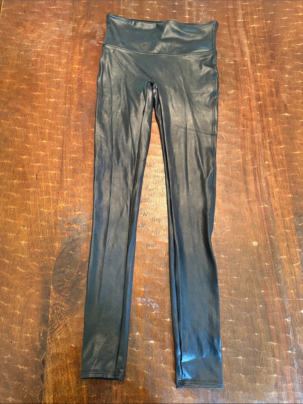 SPANX Black Faux Leather-Look High Waist Leggings